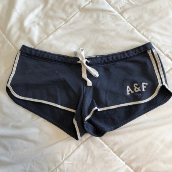 Abercrombie & Fitch Pants - Abercrombie & Fitch Varsity Knit Shorts Navy